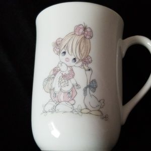 Precious Moments Girl clown w/duck friend mug
